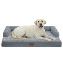 Casa Paw orthopedic dog bed XL with plush foam and bolsters for comfortable, post-walk lounging.
