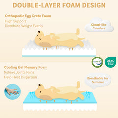 Casa Paw XL bed egg-crate foam view demonstrates pressure-point cushioning for longer naps.