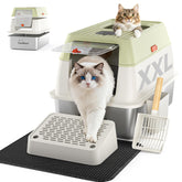 CasaNest XXL stainless-steel litter box lid shows durable, easy-clean protection for mess-free maintenance