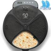 Casfuy battery-operated automatic cat feeder front view for easy at-a-glance scheduling