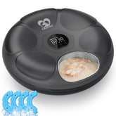 Casfuy cordless automatic feeder with stainless tray enables precise portion control for cats.