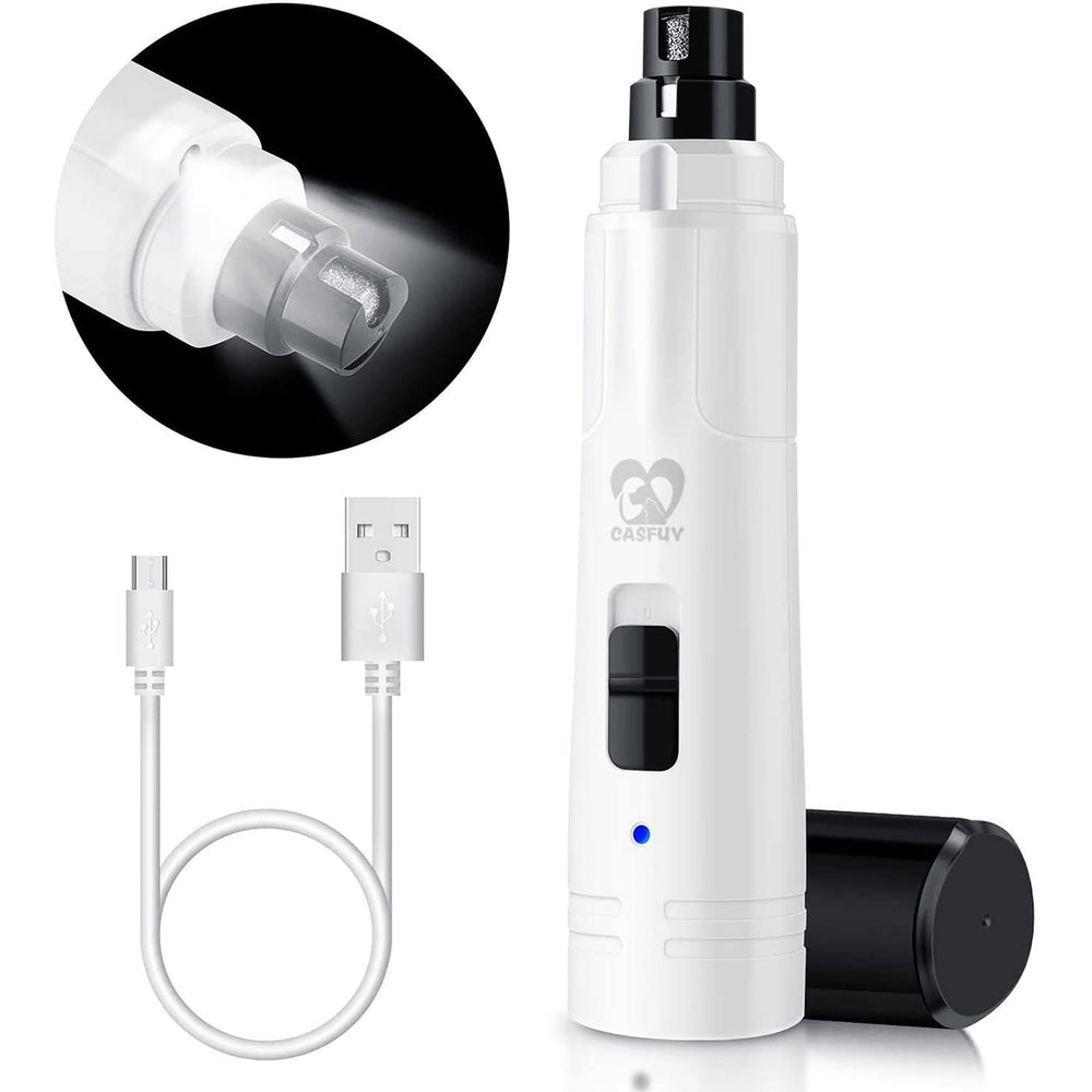 Casfuy dog nail grinder with LED light highlights quick-area precision trimming