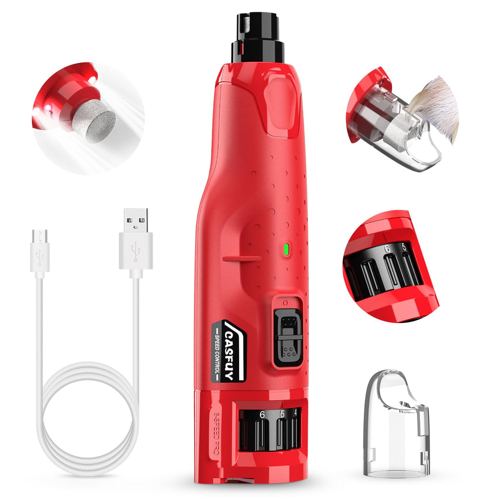Casfuy dog nail grinder quiet-45db view showing silent operation for calm grooming