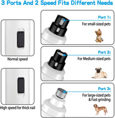 Casfuy dog nail grinder quiet motor reduces stress during home grooming.