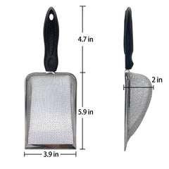 Casidoxi Falltail fine-mesh sifter shown in use for sand filtration and debris removal.
