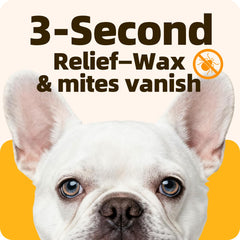 Cassiel pet Ear Drops being applied to a pet's ear for easy, comfortable usage