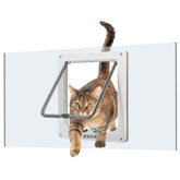 Cat Door for Window clear panel provides unobtrusive visibility to monitor your cat's movements.