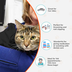 Cat-in-the-Bag Cozy Comfort Carrier front paw ports for grooming access.