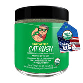 Cat Kush Organic Catnip fresh leaf close-up highlighting aromatic scent and playful curiosity