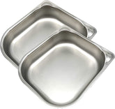 Front view of Cat Mate stainless steel bowl inserts, durable two-pack.