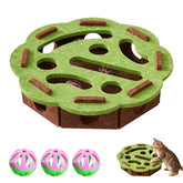 Cat Scratch Puzzle Enrichment Box Green top view promotes interactive indoor play