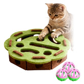 Cat Scratch Puzzle Enrichment Box maze and bell balls spark interactive play for mental stimulation.