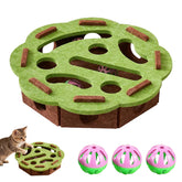 Cat Scratch Puzzle Enrichment Box top view highlights durable felt and mental engagement.
