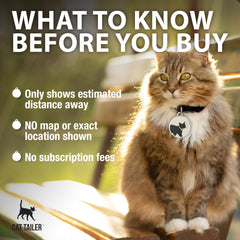 Cat Tailer ultralight 7g tracker on collar for comfortable use.