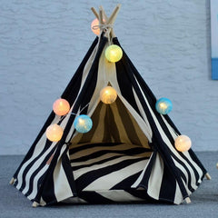 Cat Teepee Tent Bed interior with pet inside highlights cozy den for naps