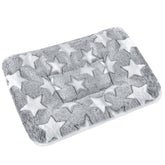 Catadog small animal bed mat in soft coral fleece star grey for warm naps