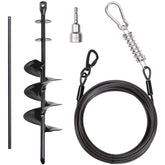 CatAve heavy-duty dog tie-out stake yard setup demonstrates stable installation