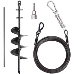 CatAve heavy-duty dog tie-out stake yard setup demonstrates stable installation