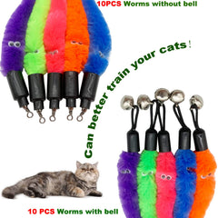 CATENESS Cat Worm Refills closeup of worm shows texture for curious cats.