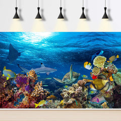 CaterRina tropical fish seascape backdrop creates immersive scenes for photo-worthy tank shots