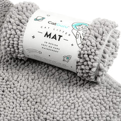 CatGuru Cat Litter Mat Medium Gray top view showing large surface for trapping loose litter