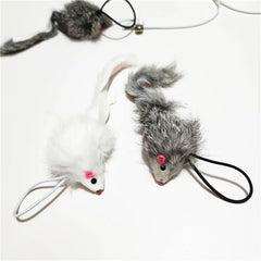 Caticalife Real Rabbit Fur Mouse Toy closeup fur detail invites tactile enrichment