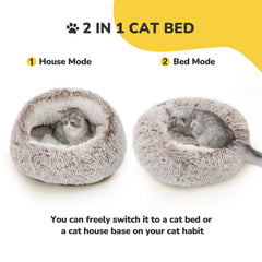 CATISM cat bed hooded washable cover demonstrates easy cleaning for a fresh home.