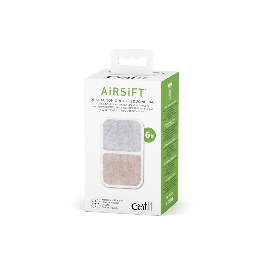 Catit Airsift pad ready for quick install beside the litter box for odor control