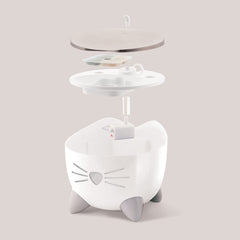 Catit PIXI filter-system demonstrates triple filtration for cleaner drinking water.