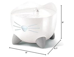 Catit PIXI fountain nose light indicates water level and serves as a soft nightlight.