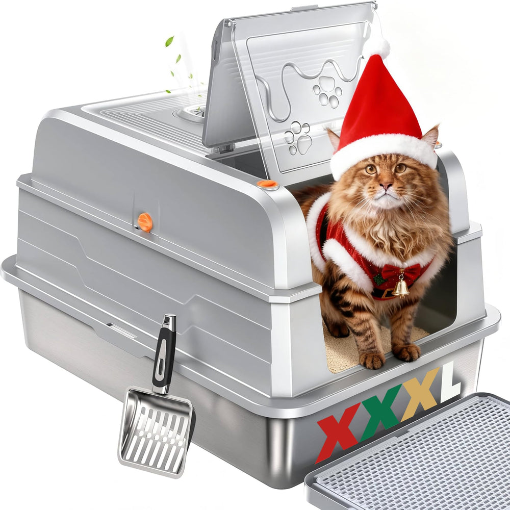 Catlike 152L litter box front view shows a spacious enclosure for large cats