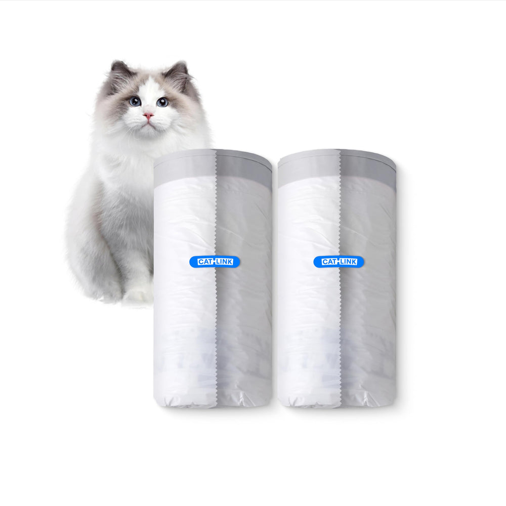CATLINK Trash Bags 40-pack packaging shows ready-to-use disposal for automatic litter boxes.