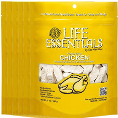 Cat-Man-Doo dried chicken 5oz 6pk front view showing natural rewards