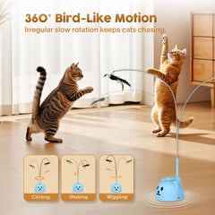 Catpick Joy 8cm-suction-base keeps the toy attached on tile, glass, or wood.