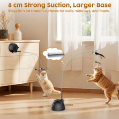Catpick Joy 8cm-suction-base stays securely attached on tile, glass, or wood.
