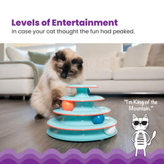 Catstages Chase Meowtain 4-Tier level 1 ball close-up encourages paw-swiping play.