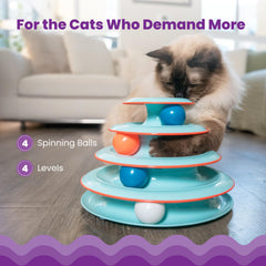 Catstages Chase Meowtain spinning balls close-up highlights interactive puzzle fun.