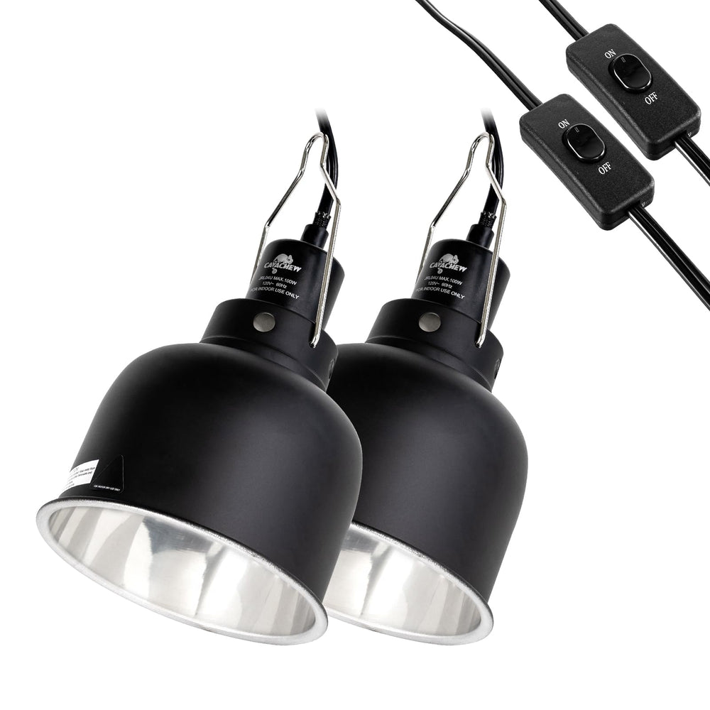 CAVACHEW 2-pack reptile light fixture deep-dome for even heat spread