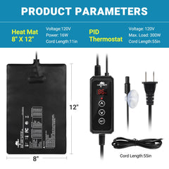 CAVACHEW reptile heat pad mounted under tank provides unobtrusive warmth.
