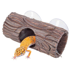 CAVACHEW reptile hide resin hollow log front view provides a secure natural retreat