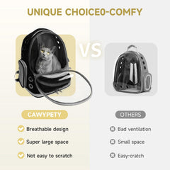 Cawypety cat backpack carrier side entries for easy pet access.