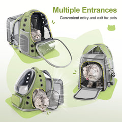 Cawypety Expandable Cat Backpack bubble window close-up for curious pets