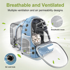 Cawypety Expandable Cat Backpack expandable design provides extra space for pets