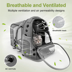 Cawypety expandable pet carrier zipper-lock keeps travel secure during trips.