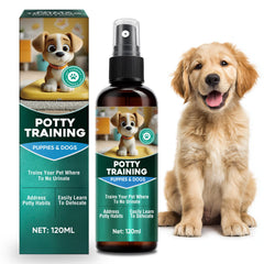 Cayenne dog potty spray bottle front view for easy training setup.