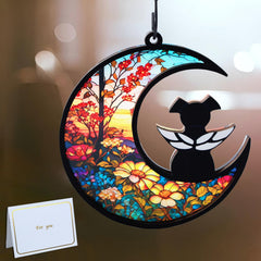 CCiaga DIY dog memorial suncatcher with sunflowers brightens windows for comforting memories