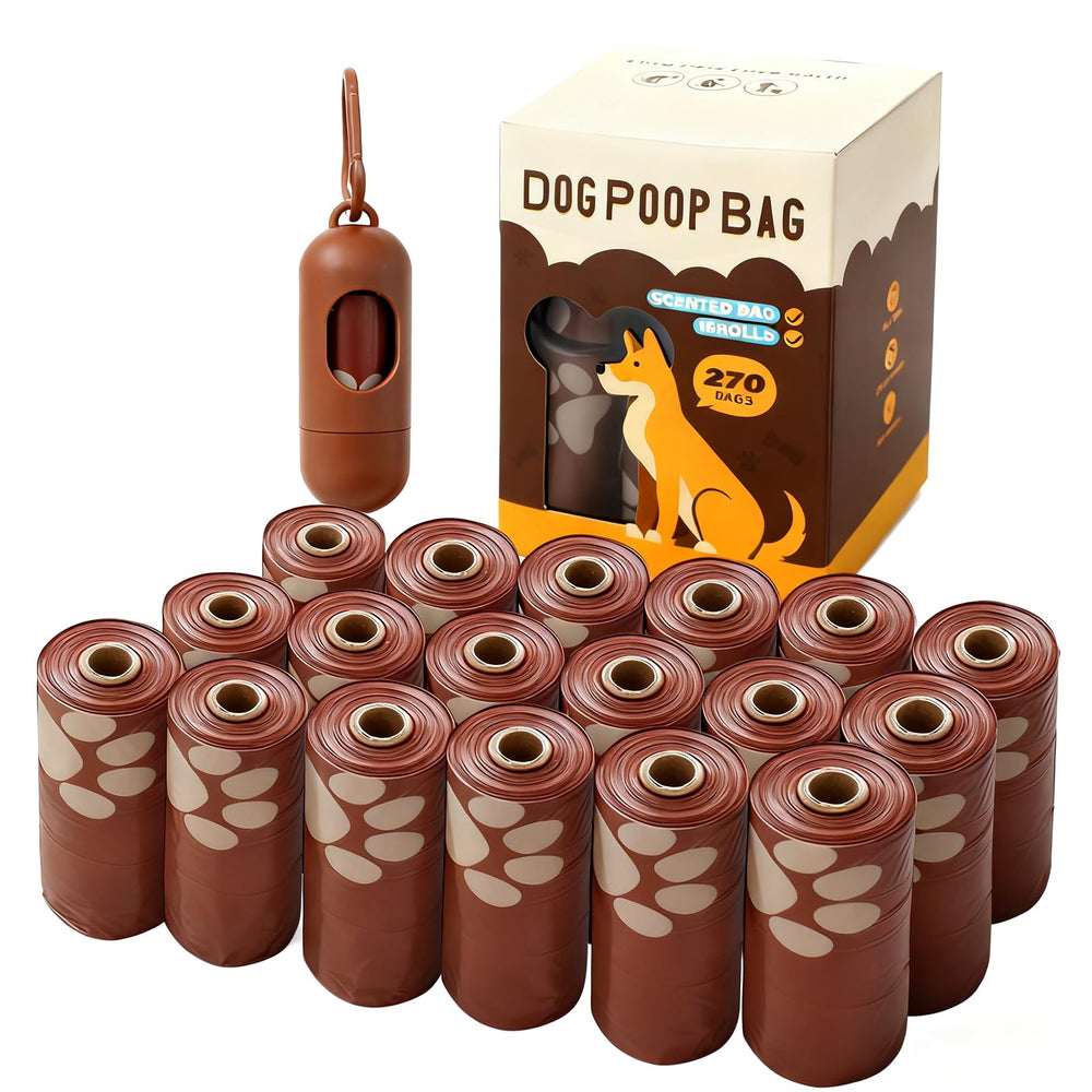 CCILAND 270-count dog poop bag pack ready on a roll for on-the-go cleanup.