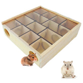 Cdipesp wooden hamster maze in natural pine wood showing authentic aroma and exploratory play.