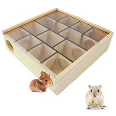 Cdipesp wooden hamster maze in natural pine wood showing authentic aroma and exploratory play.