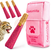 CealumVita catnip-sticks hand-rolled pink 4-pack for multi-cat play.